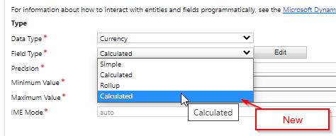New calculated option